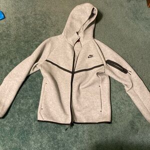 NikeTech fleece Gray Hoodie with Black Details